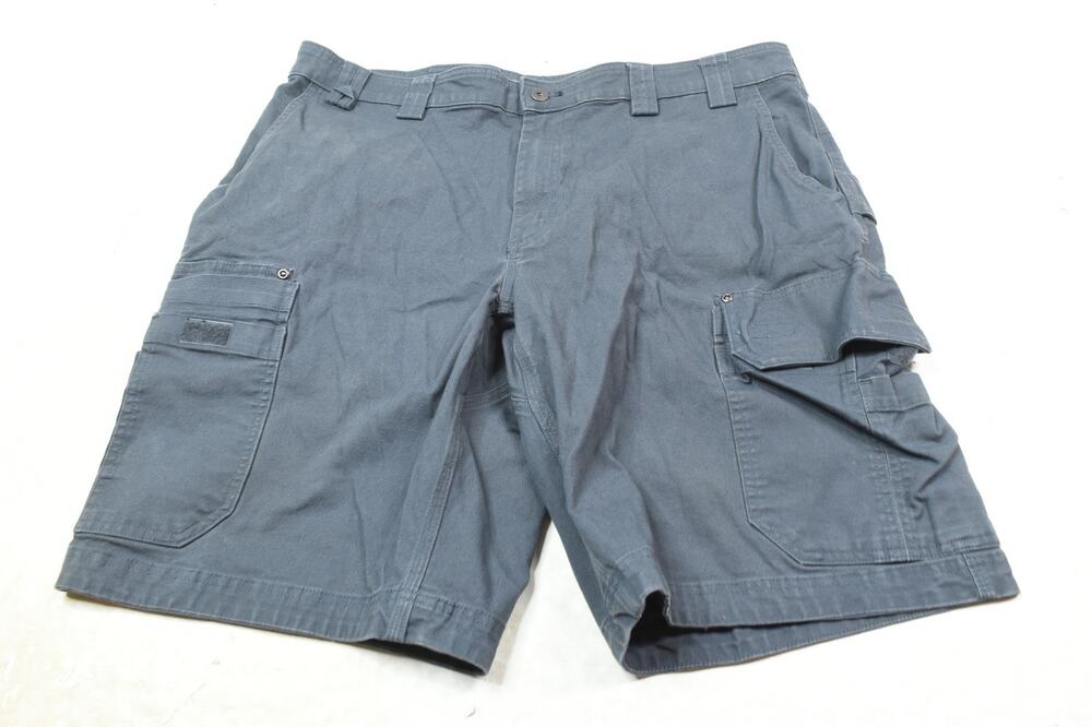 Duluth Flex Fire Hose Cargo Shorts Mens 40 Blue Cotton Relaxed Fit Heavyweight